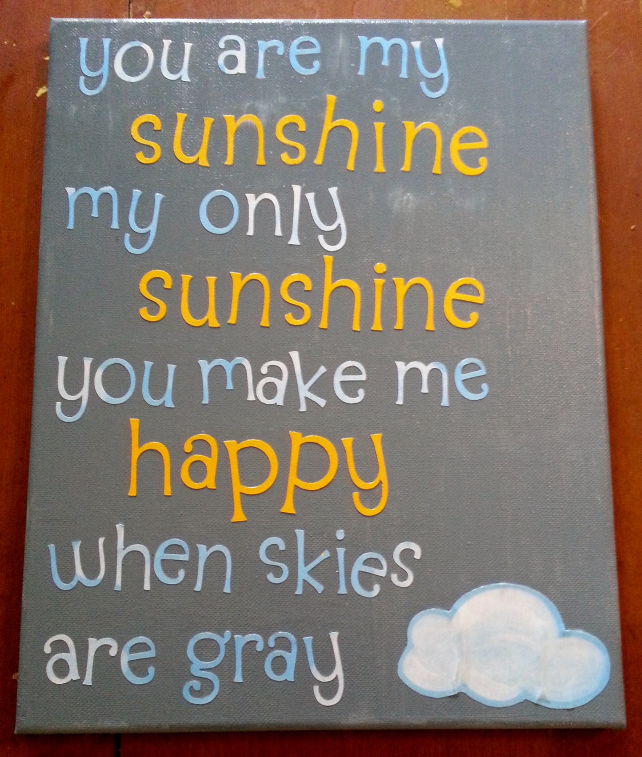 You Are My Sunshine, 11" x 14" Hand-Painted Canvas Wall Art