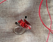 Summer Coral Ring made of alpaca silver metal from Greece
