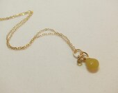 Snowy Owl Yellow Amethyst Drop