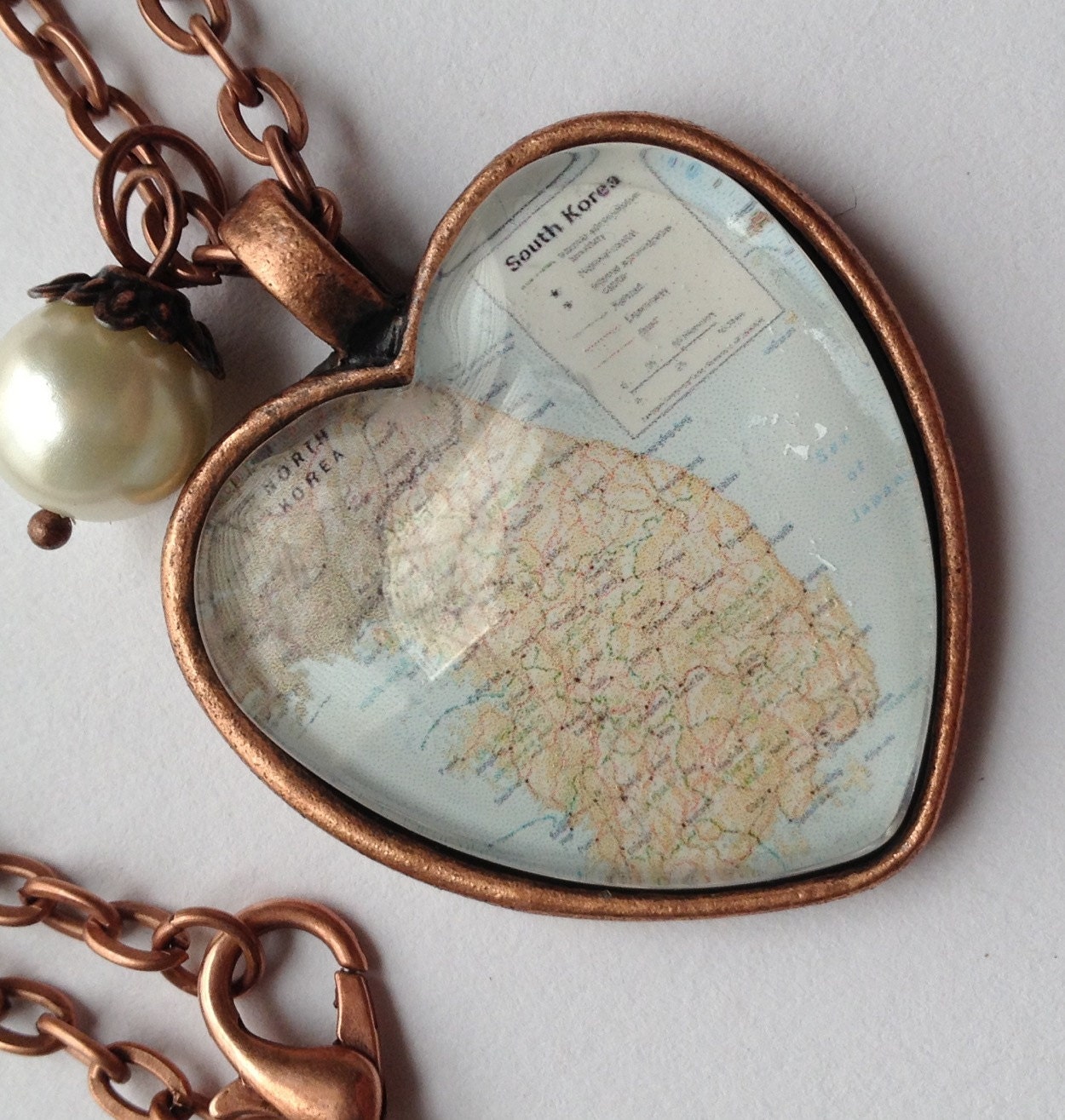 South Korea Glass Map Necklace