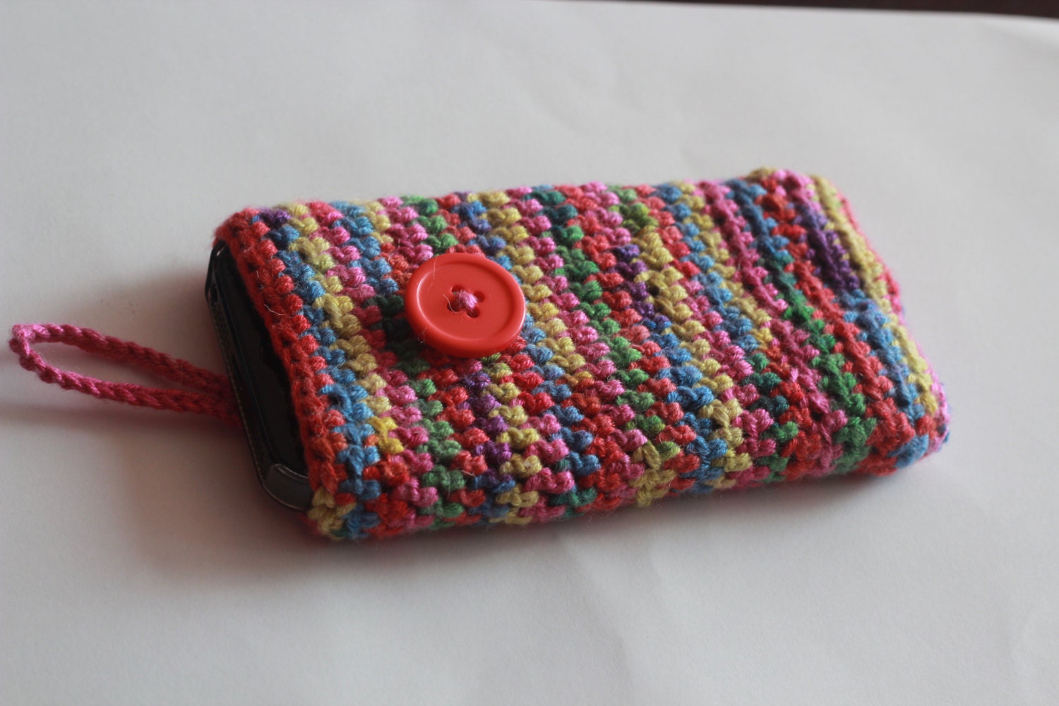 Hand Crocheted iPhone Sleeve/Cozy Bamboo Blend Yarn