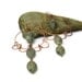 Womens Copper Hoop Dangle Moss Quartz Loop Earrings