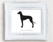 Personalized Greyhound Silhouette - Hand-cut Dog Art - 8x10