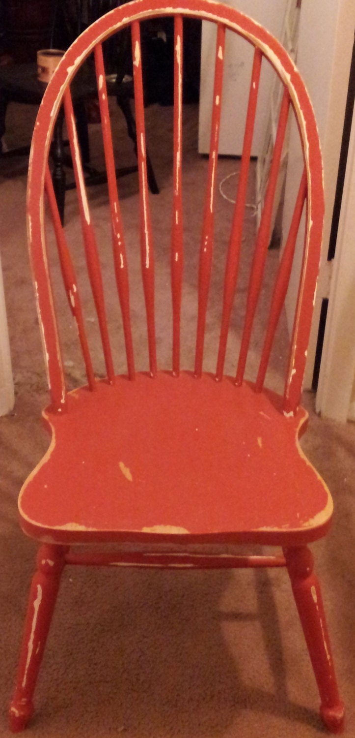 Gorgeous Brick Red Vintage Windsor Chairs. /furniture/cottage/upcycle/distressed/eco/country/farm/vintage/wood/primitive