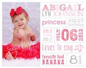 Baby Subway Art, Wall Art Personalized - 8 x 10 - Birthday Gift - Keepsake - Birthday Print Art, Subway Art, Gift idea, Birth Details