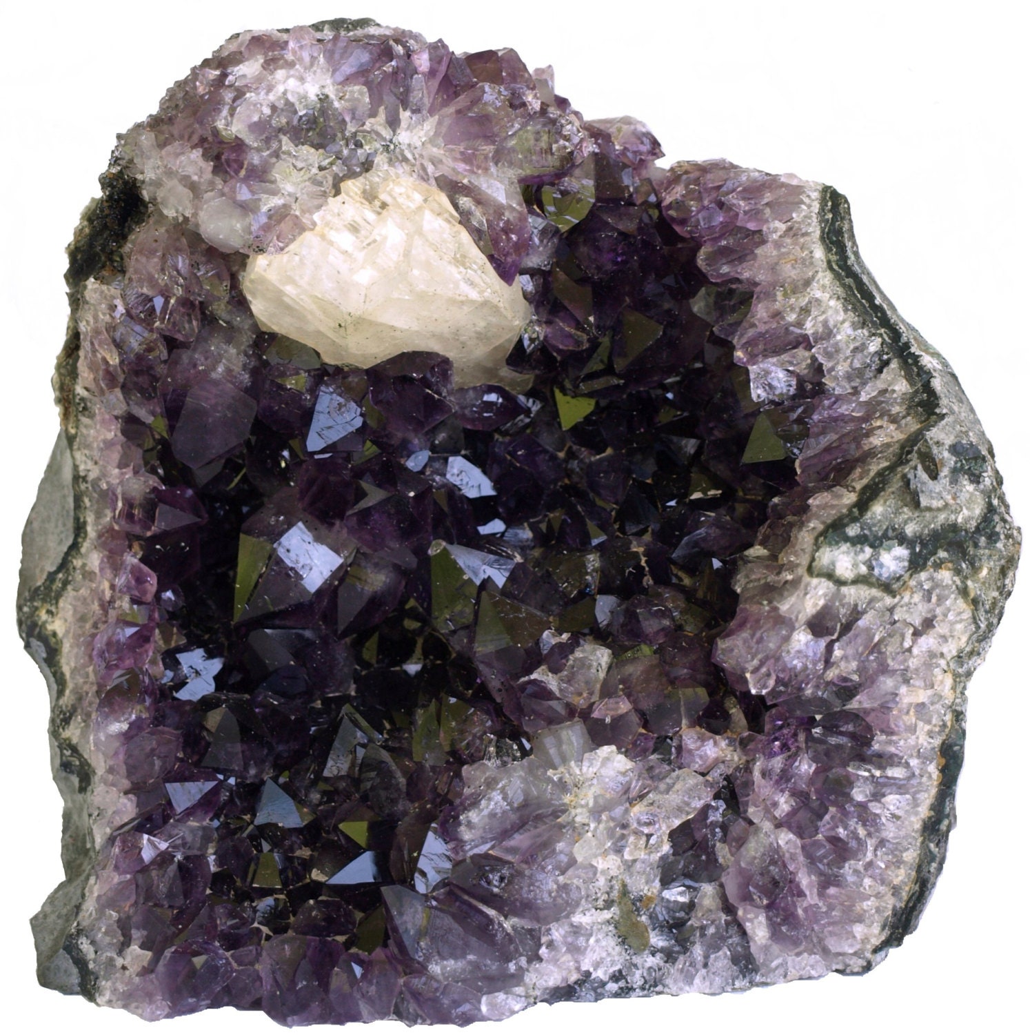 Druzy 6lb 11oz Amethyst Crystal 6 x 6 x 5.5 Display Geode
