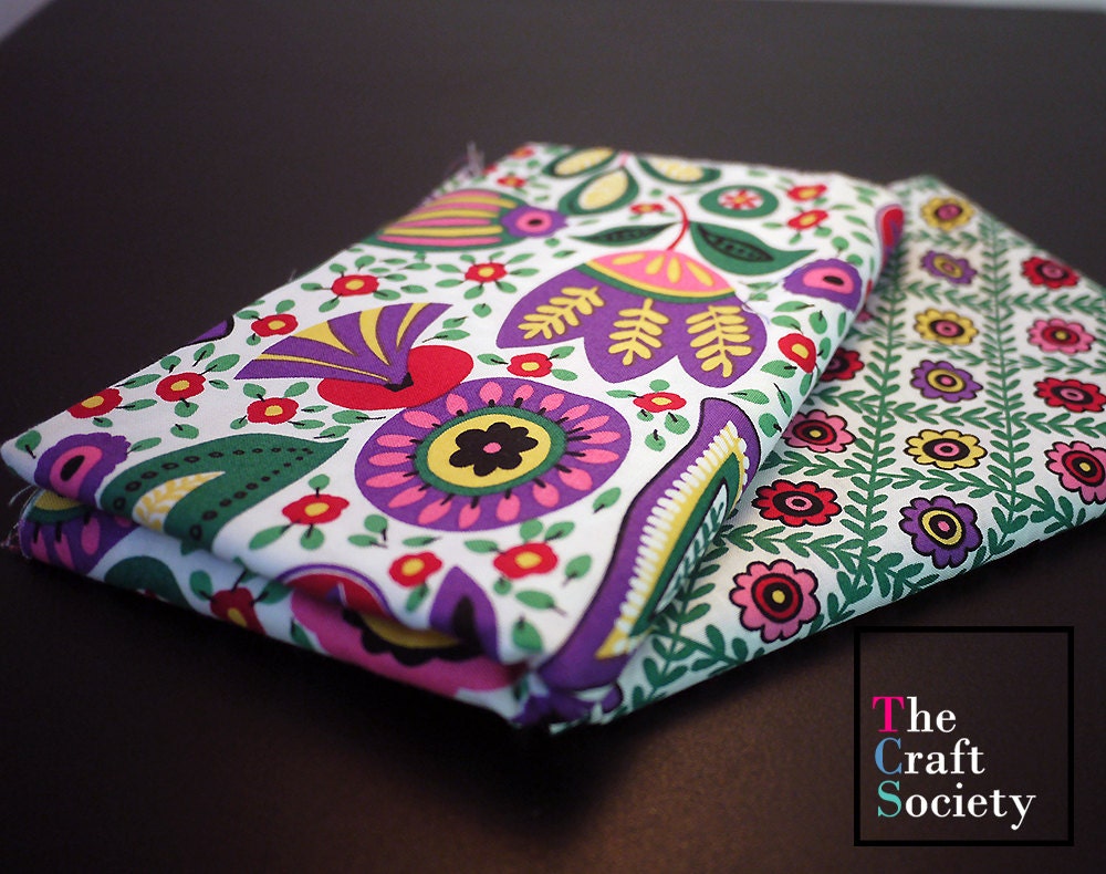 Fabulous in Floral - Indian Summer Fabric - Vivid Calico Cotton - Sharon Kessler Fat Quarter