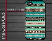 iPhone 4 4S Hard Plastic Case -  Aztec Tribal stripes - apple iPhone 4S Cover Case