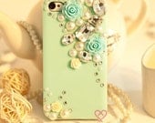 Pearl roses iPhone 4 case iPhone 5 case iPhone 5 cover iphone 4s case bling bling iphone case,iphone cover