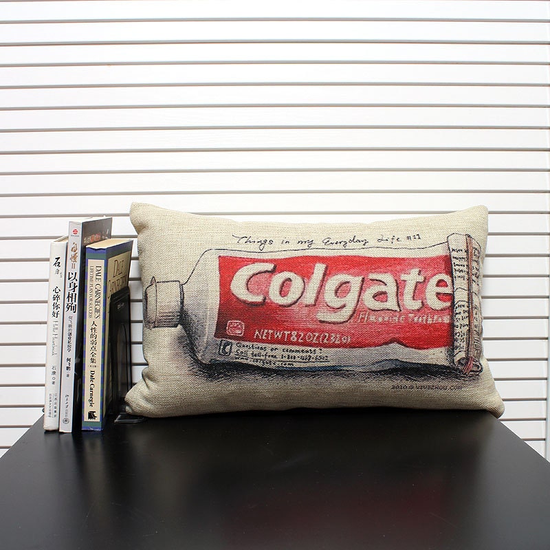 Housewares Pillow toothpaste Pillow covers Cushion covers Linen pillow cover Home Decor Throw pillow  Decorative pillow