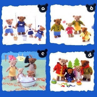 New Teddy Bear Family Handmade DIY Fabric Sew Kit