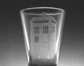 Doctor Who Tardis Etched Shot Glass