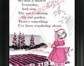 Sun and Rain help the Garden grow POSTER large 14 x 20 gardening plants Print