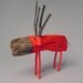 Neon Red Wooden Deer