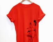BANG BANG and SCRIBBLE Orange Tee with illustration