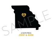 Personalized, folded Missouri University (MU) card (digital file)
