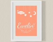 Kids name print, birthday, first baby gift, childrens room decor monogram, nursery wall art, art for kids, personalized, custom, A4, 8x10