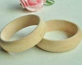 2pcs Wood Bracelet Unfinished Natural Wood Bangle Wood Bracelet - No Varnish & No Lacquer 67mm MT236