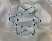 Beaded kippah with Swarovski crystal Jewish stars custom made to order