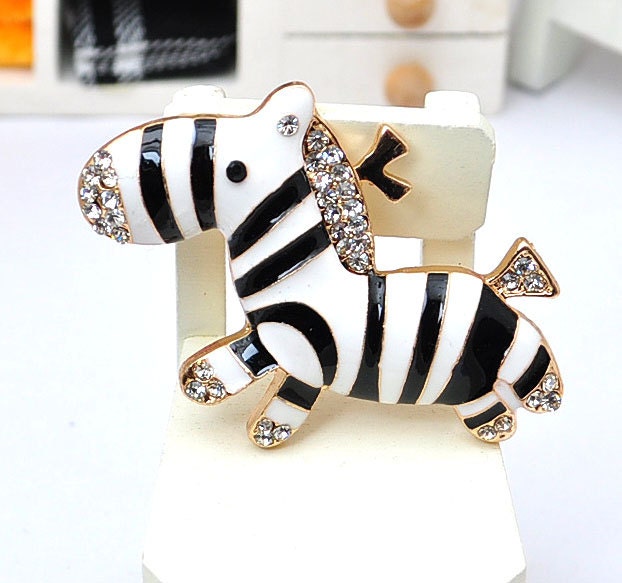 2PCS Crystal Zebra Cabochon handmade Accessories Alloy Jewelry DIY materials