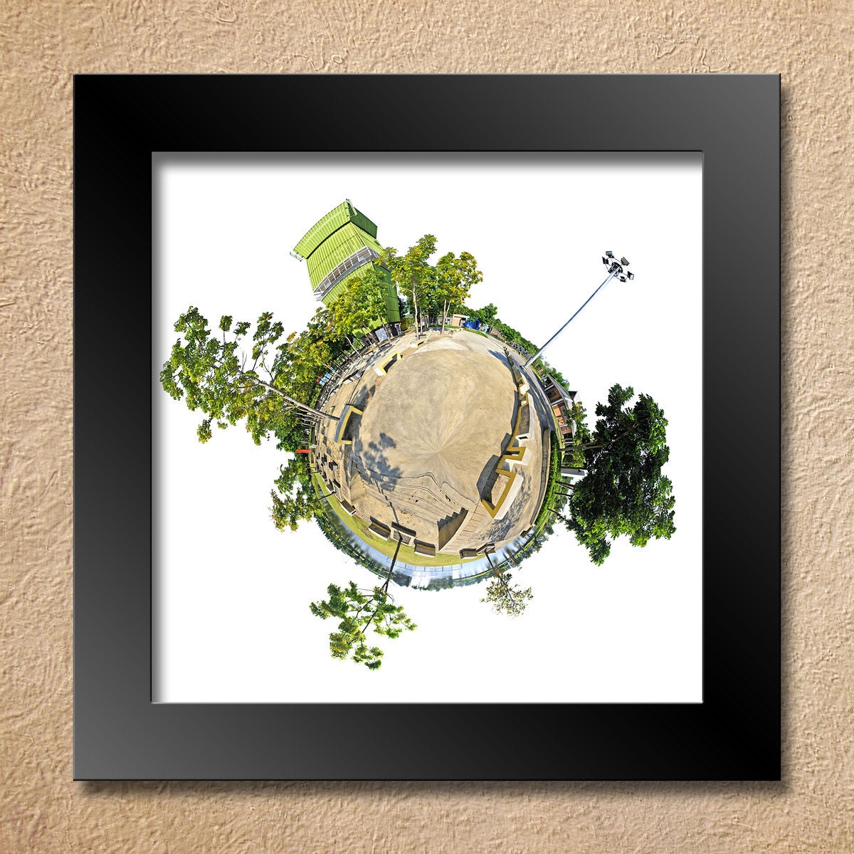 Observatory Tower, Park, Tree, Concrete, 8 x 8 Art Prints, Surreal Landscape Photos, Rotation Images, Bird Eye View, Buy and Get Free