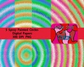 Spray Painted Circles  I   8 x 10  Digital Paper Pack