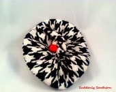 FREE Shipping Houndstooth Hair Barrette Super Cute with Black Clip