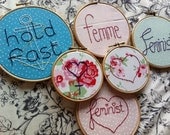Bespoke Made to Order Handmade 4" to 6" Embroidered Art in Embroidery Hoop