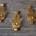 1 Piece Gold Color Filigree Jewelry Connector, Fatima Hand Metal Spacer