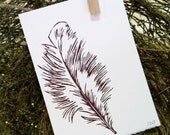 Feather - Flight - Bird - Soft - Small funky prints in all colors on cotton paper