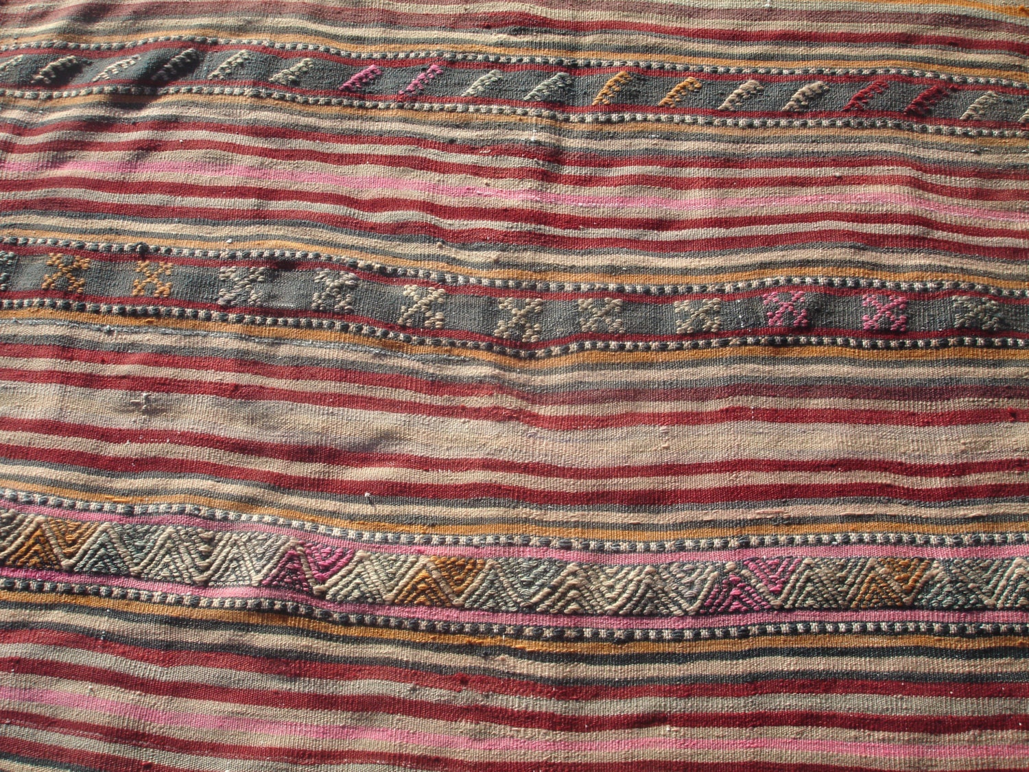 Anatolian Turkish ( Balikesir ) Kilim Rug Carpet 86.6" x 53.9" (220cm x137cm)