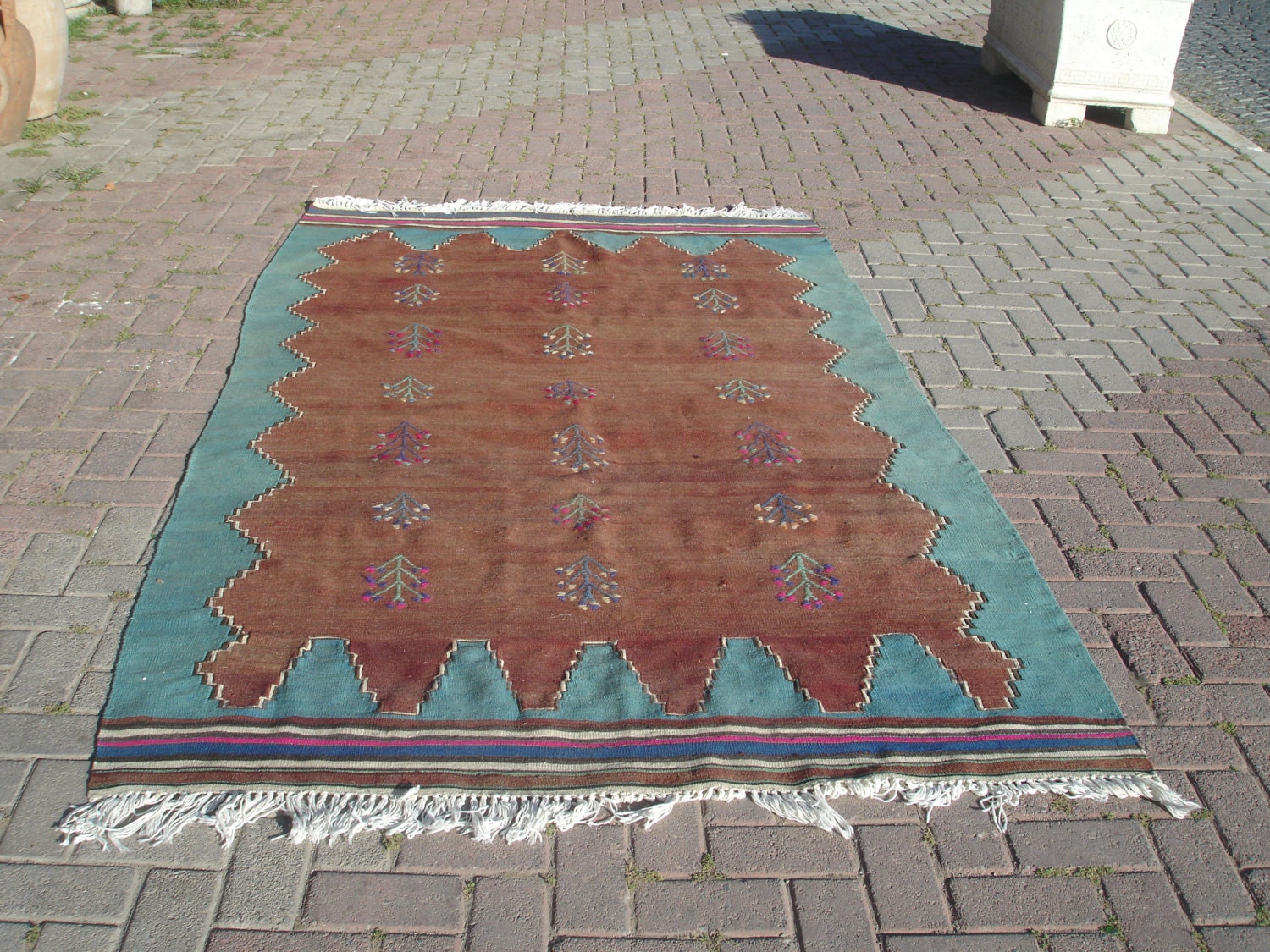 Anatolian Turkish ( Çanakkale Avunya ) Kilim 100.3" x 59.8" (255 x 152cm)