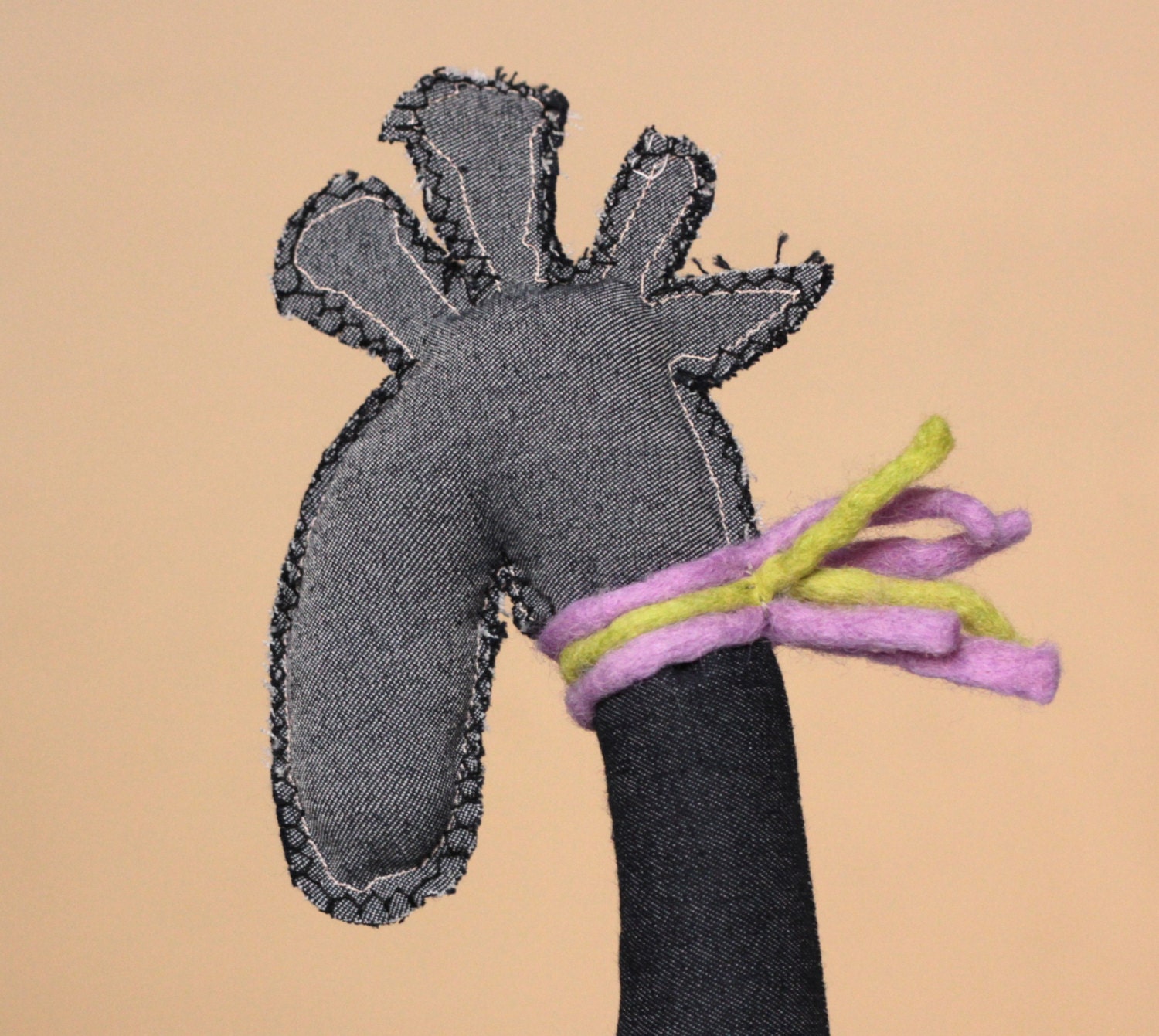 FREE SHIPPING Handmade giraffe, waldorf toys, eco, pure cotton, ooak, cotton toy, grey violet yellow white dots, perfect small gift