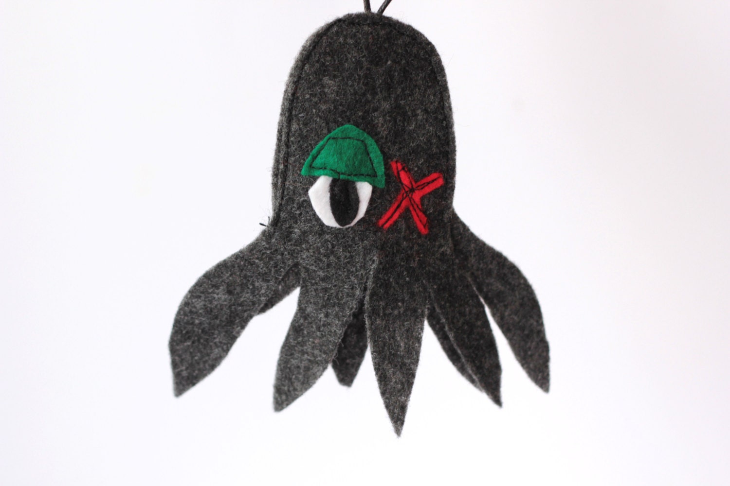 FREE SHIPPING Made for ORDER Handmade octopus, waldorf toys, eco friendly, felt, ooak, grey green red, perfect small gift