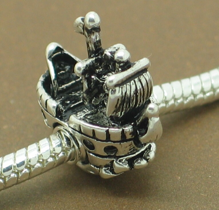 P089 Authentic  925 Sterling Silver European Charm Bead fit / for  Pandora Bracelet w/ Thread