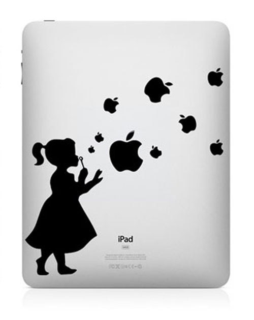 Banksy Girl Bubble  -- iPad Decal iPad Sticker Art Vinyl Decal for Macbook Pro / Macbook Air / iPad 1 / iPad 2 / iPad 3/iPad 4/ iPad mini