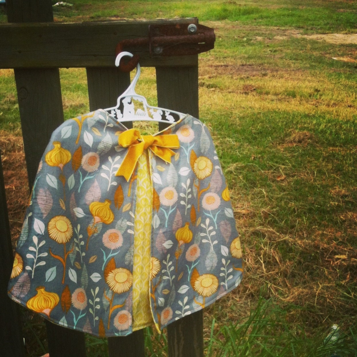 Hooded Capelet, Modern Red Riding Hood in Grey and Gold