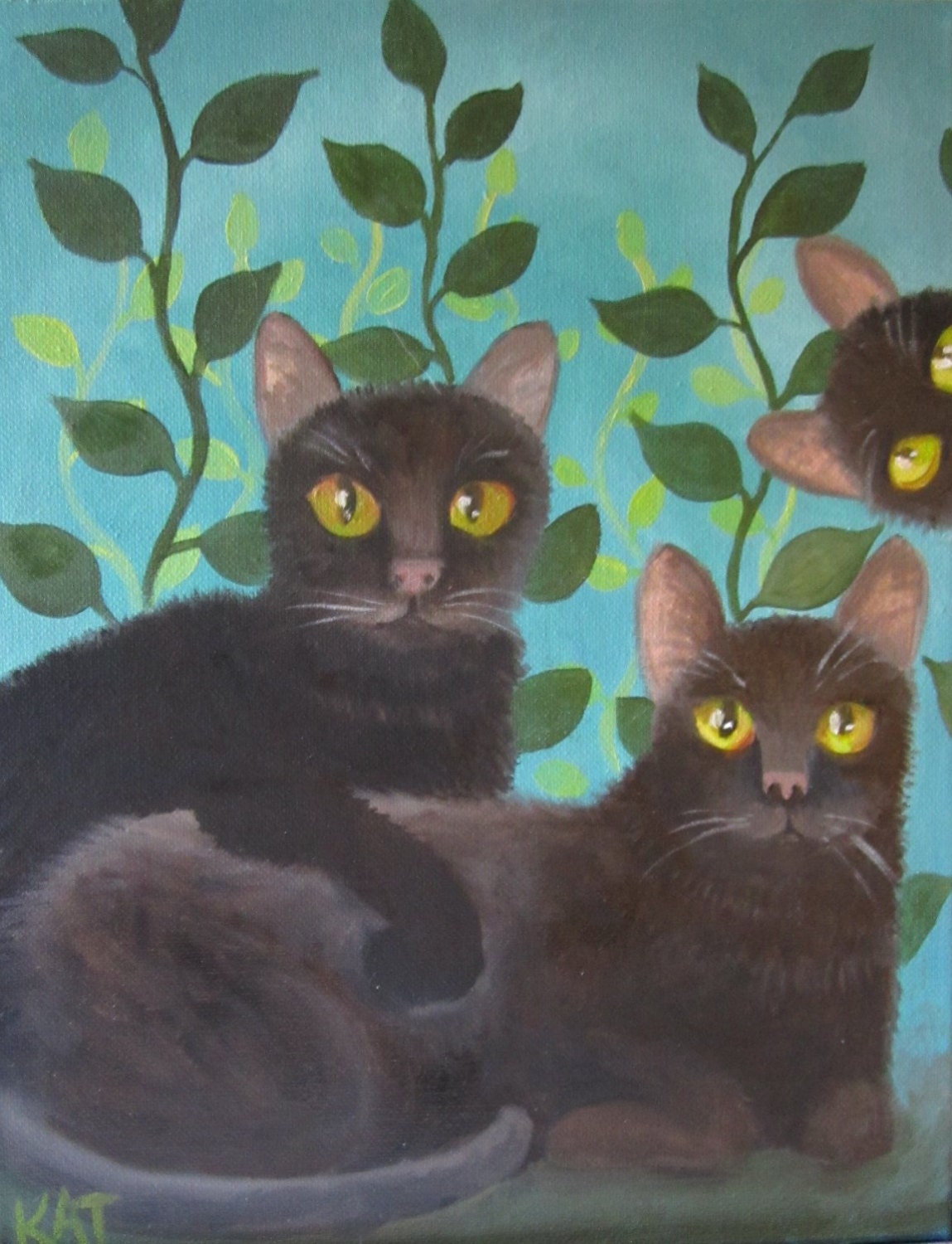 Playful cats  11x14 original oil painting