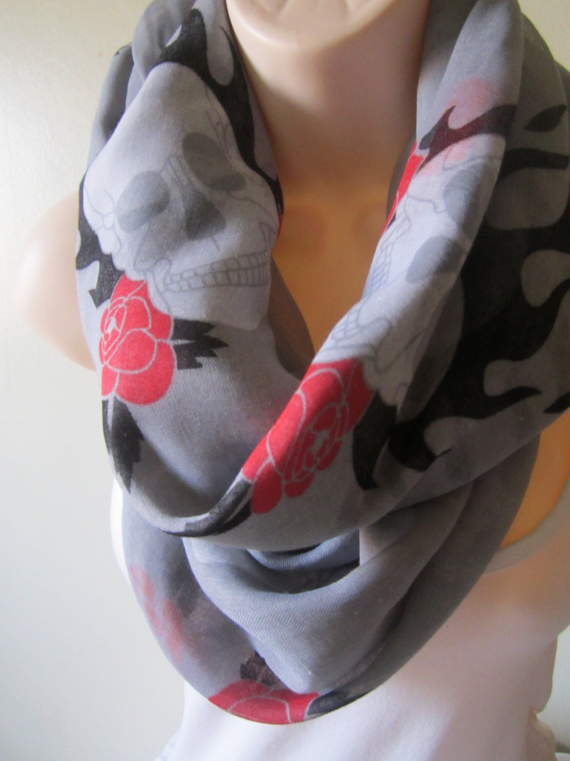 20% off Skulls & Roses Scarf,  Skull Scarf's,Trendy scarves, Summer scarves.