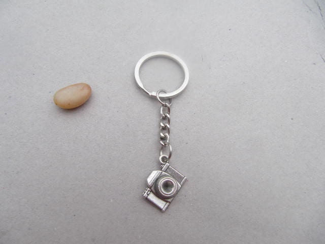 HOT-Wholesale camera key ring camera keychain silver camera Keychain antique jewelry steampunk gift