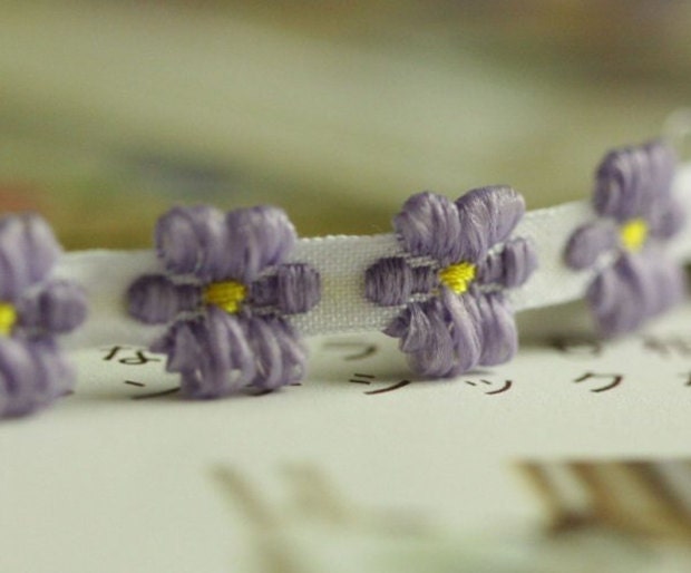 Lace ribbon The purple flowers(304)
