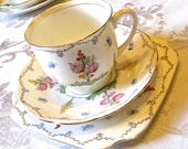 Tea Set Trio - Tea Cup, Saucer and Plate - Vintage English China Tea Trio - Bell Fine Bone China England 4026