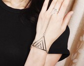 Slave Bracelet,,Golden Triangle,Jewelry, Hand Chain,Hand Harness ,Ring Bracelet,Hand Jewelry,Body Jewellery,Custom Jewelry