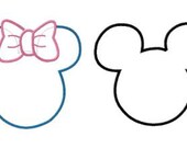 INSTANT DOWNLOAD Disney Mickey and Minnie Ears Two Pack Machine Embroidery Applique Designs