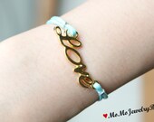 Love  Bracelet , Gold / Antique Brass / Silver Charm Bracelet , Wax Cords Bracelet , Friendship Gift , Personalized Bracelet