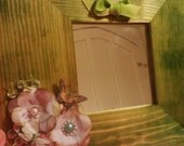 Altered original (new) hand decorated wooden framed mirror