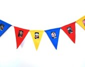 Bunting Banner Star Trek Collectible Trading Cards Red Blue Gold Trekkie Colors Eco Felt Bunting with Pockets no. 2