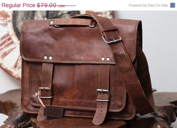 MEGA SALE 16 inch leather messenger handmade cross body Laptop MacBook Retro Satchel shoulder bag laptop macbook bag