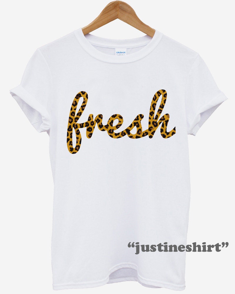Fresh Leopard Dope Swag Street Wear Men White T Shirt Short Sleeve Size S M L XL and XXL - Code YS02