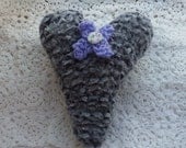 lovely decorative knitted heart,a gift of love . mum/gran,older childs bedroom decoration,romantic gift.